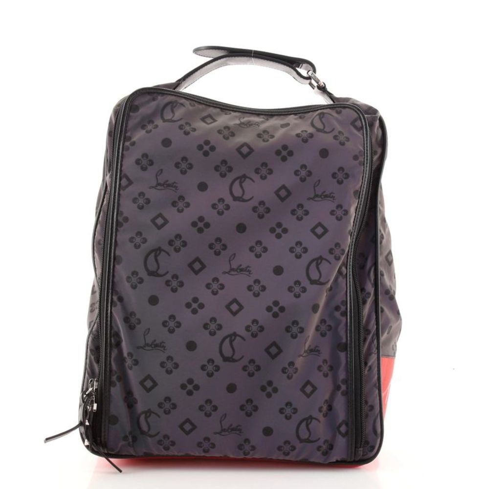Christian Louboutin Hop'N Zip Backpack Reflective Nylon Black, Purple